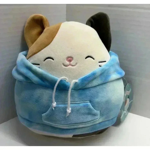 Squishmallows Collection Cam the‎ Calico Cat in Blue Hoodie 8-Inch Plush NWT - Picture 1 of 5